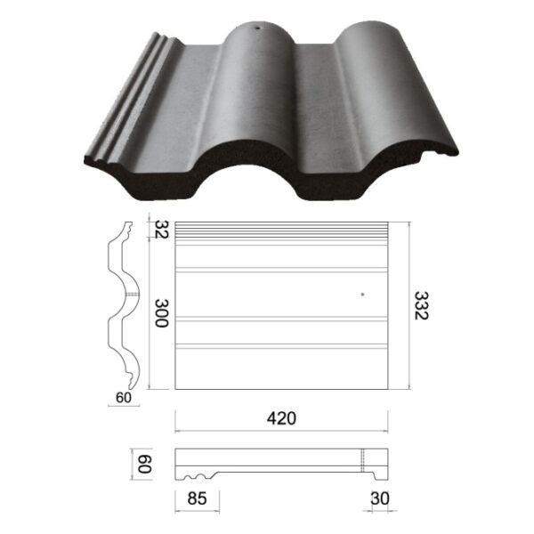 Marley Double Roman Concrete Interlocking Roof Tile